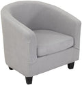 NILUOH Stretch Club Chair Slipcover 2-Piece Set for Barrel & Tub Chairs, Soft Armchair Cover - Removable Washable Furniture Protector, Living Room Armchair Cover,Light Grey