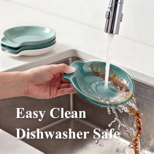 LarqeeWare Ceramic Spoon Rest for Stove Top, Modern Kitchen Counter Holder