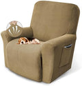 KEKUOU Recliner Chair Covers, 1-Piece Lazy Boy Recliner Covers, Tan