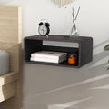 Wood Floating Nightstand Side Table 18”x 10”x 7.5” Rustic Black, Modern Wooden Floating Nightstand for Bedroom Bedside Table for Bedroom Office Home Decor