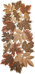 Fall Leaf Embroidered Table Runner 36 Inches for Thanksgiving and Autumn Harvest Decoration (16''x36'', Coffee Colored Maple Leaves)