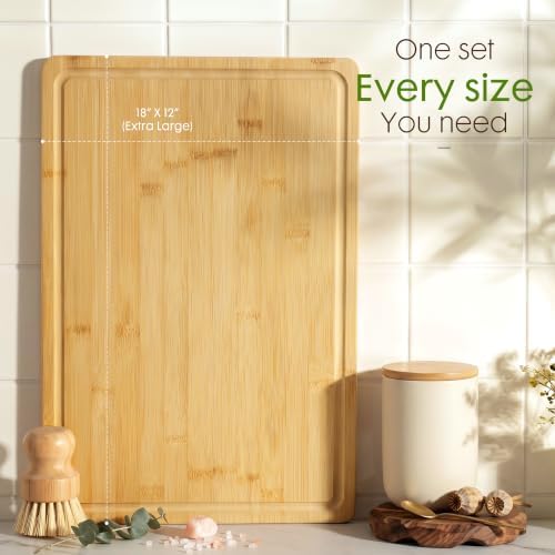 Astercook Nature Bamboo Cutting Boards for Kitchen