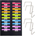 Hippo Creation Heavy Duty Storage Pocket Chart for Classroom, 20 Pocket Storage Organizer with 4 Over-Door Hangers, Hanging Wall Organizer for File Folders, School Mailbox, Home Office Papers - Black