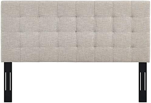 Modway Paisley Upholstered Tufted Linen Fabric King and California King Headboard Size in Beige
