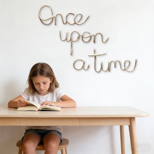 Once Upon A Time Sign Nursery Wall Decor Reading Knitted Wire Word Sign