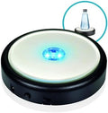 4 LED Light Base - Color Changing Lights w/Mirror Top Round Stand - Illuminated Holder for Gemstones, Crystals, and Art Glass - AC/USB Adapter
