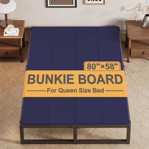 Lutown-Teen Bunkie Board Queen High-Density Polymer Bed Support, Blue