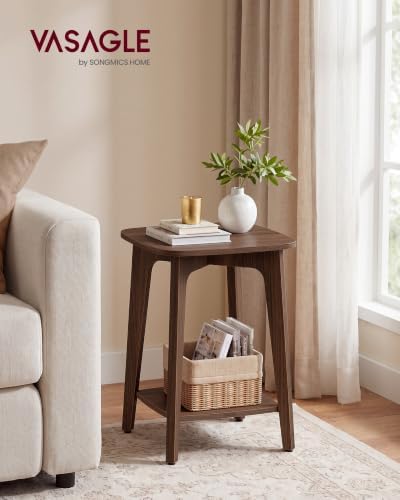 VASAGLE Side Table, 2-Tier Small Square End Table, Nightstand