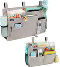 Surblue Bedside Caddy Bunk Bed Storage Organizer Hanging Pockets for College Dorm Rooms, Hospital Beds, Baby Bed Rails, Camping, RV, Small and Large Set, Grey