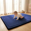 ACOMOPACK Baby Play Mat for Floor 1.3" Thick Memory Foam Play Mat 59"×71" Tummy Time Crawling with Non-slip Bottom for Living Room,Nursery,Soft Velvet Playpen Mats for Kids,Infants（Royal Blue）