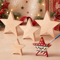 Jetec 5 Pcs 4-8 Inch Wooden Stars for Crafts 5 Size Unfinished Star Cutouts
