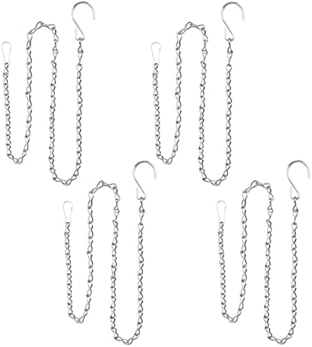 YINGFENG 4 Pack 35 Inch Silver Hanging Chain for Hanging Bird Feeders, Bird Houses, Hanging Planters, Baskets, Birdbaths, Lanterns, Wind Chimes, Billboards, Signs and Ornaments, etc