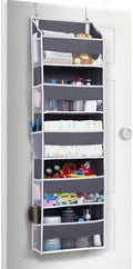 ULG 1 Pack Compact Size Over Door Organizer Slim Door Storage for Small-Sized Doors, 5 Shelves, Dark Gray