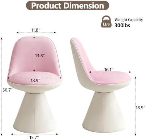 Modern Upholstered Vanity Stool Chair, Comfy PU Leather Ottoman Stool