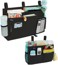 Surblue Bedside Caddy Bunk Bed Storage Organizer Hanging Pockets for College Dorm Rooms, Hospital Beds, Baby Bed Rails, Camping, RV, Small and Large Set, Black