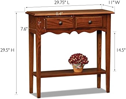 Leick Home Wave Console Table, 30", Medium Oak