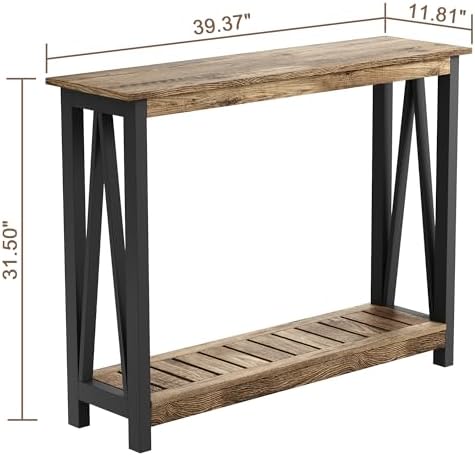ChooChoo Farmhouse Console Table, Narrow Sofa Table for Entryway, 40 Inch
