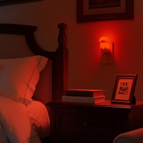 DORESshop Night Light for Kids[2 Pack],3D Cute Puppy, Plug in Night Light