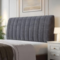 6.3" Upholstered Headboard for King Size Bed, Soft Chenille Fabric, Grey