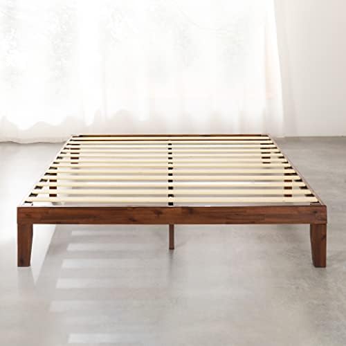 Mellow 12" Solid Wood Platform Bed Frame with Classic Wooden Slat (No Box Spring Needed), King, Espresso