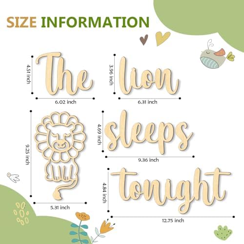 Safari Nursery Decor-The Lion Sleeps Tonight Wooden Sign - Boho Theme for Boys Room, Baby Room, Farmhouse