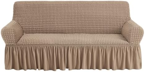 NICEEC Sofa Covers Khaki Couch Cover Stretch Sofa Slipcovers with Skirt