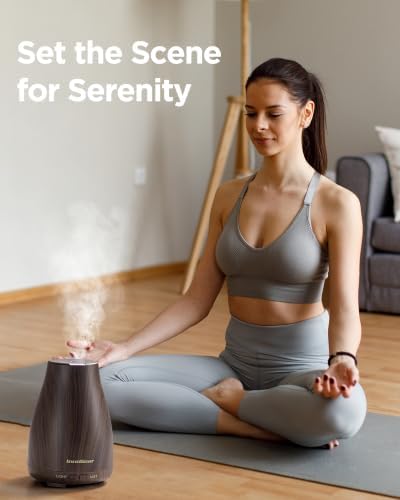 InnoGear Essential Oil Diffuser Ultrasonic Diffusers for Home Scent, Brown