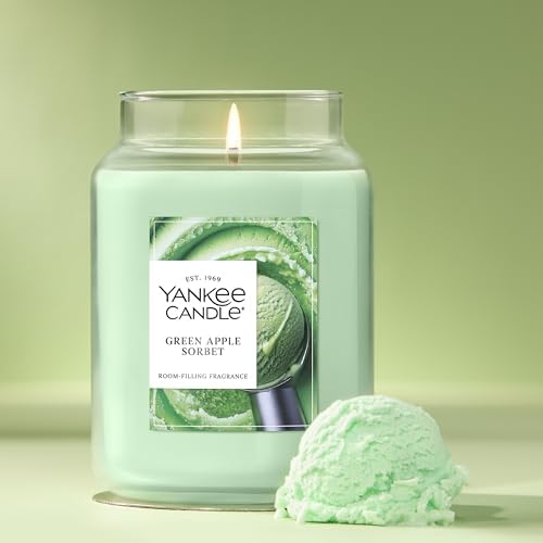 Yankee Candle Green Apple Sorbet Scented Candle, 22oz Large Jar