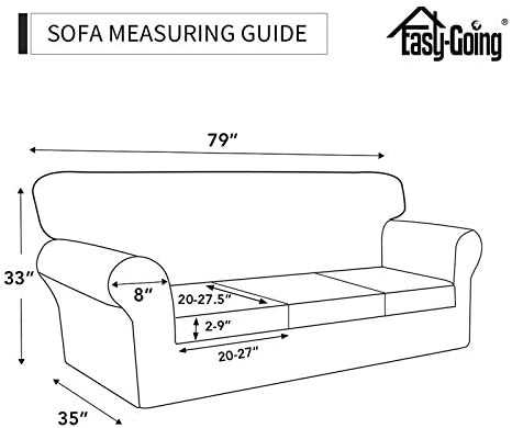 Easy-Going 4 Pieces Stretch Sofa Cover for 3 Cushion Couch Washable
