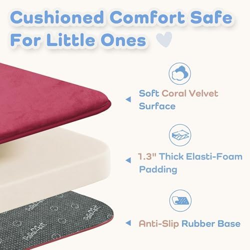 1.3" Thick Baby Play Mat for Floor, 79x79 Soft Foam Mats, Burgundy