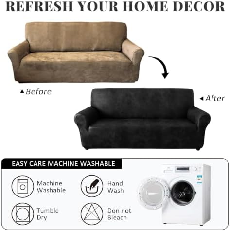 ANARACHON 1-Piece Leather-Look Sofa Cover,Sofa Slipcover Width 78"-88"