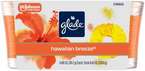 Glade 1-Wick Scented Candle Jar, Hawaiian Breeze, 2 Count