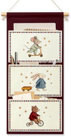 IAXIC Wall Hanging Organizer, Storybook Canvas Pockets for Nursery Room
