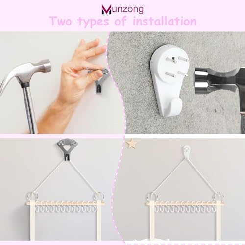 Munzong Headband Holder 52x17 inch, Beige Bow Organizer for Baby Girls