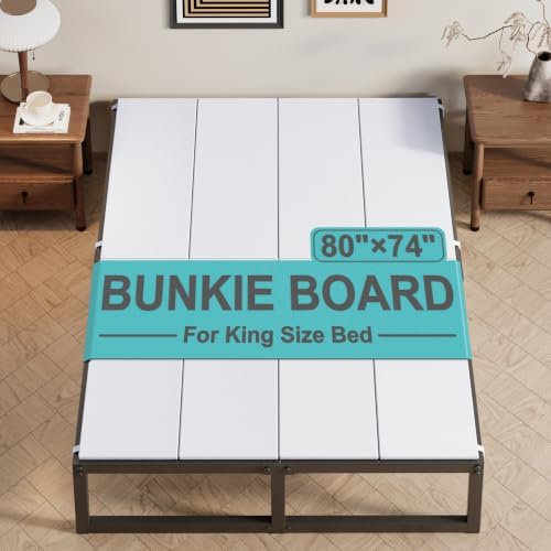 Lutown-Teen Bunkie Board King High-Density Polymer Bed Support, White