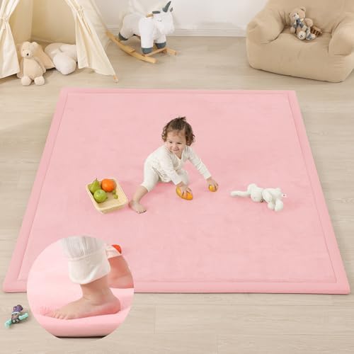 1.3" Thick Baby Play Mat for Floor,79x158 Large Memory Foam Tummy Time Mat