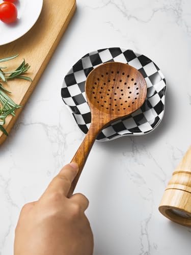 ABRUTY Spoon Rest for Stove Top, Ceramic Spoon Holder for Counter, Modern Farmhouse Decor Accessories for Spatula, Spoons or Tongs