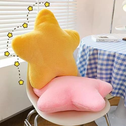 Star Pillow Cute Star Shaped Throw Pillow Plush Cushion for Bed Sofa Chair Room Decorative(Yellow,30cm)