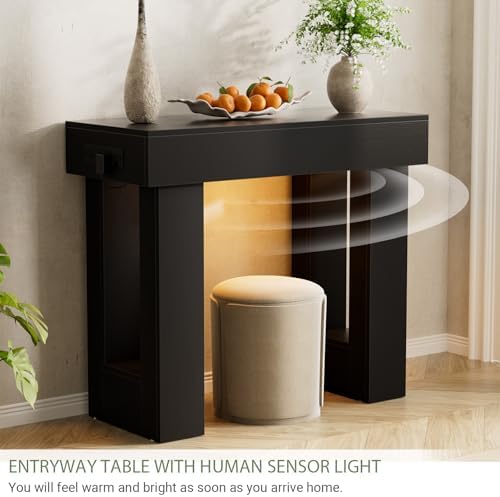 Unikito 39" Entry Table with Sensor Light & AC Outlets with USB-C Ports