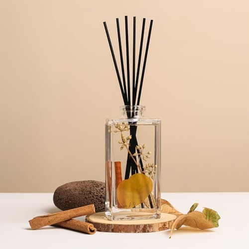 Wood & Willow Reed Diffuser Set with Dried Flowers (Bergamot & Amber)