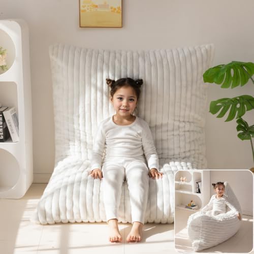 MAXYOYO 3 in 1 Kids Bean Bag Chair, Comfy Floor Sofa with Removed Cover