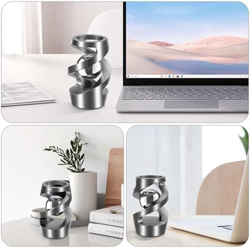 Upgraded Spinning Kinetic Desk Toy, Metal Fidget Toys Adults, Cool Gadgets Fidget Spinners, Quite Relieve Stress Anxiety Desk Toys for Office for Adults with ADHD(Gray)