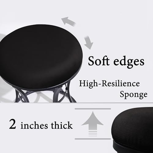 Vanity Chair, Small Velvet Vanity Stool & Ottoman Bench for Bathroom, Dorm