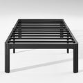 Hunlostten 12" Heavy Duty Twin Bed Frame No Box Spring Needed, Metal Platform Bed Frame Twin with Round Corners, Easy Assembly, Noise Free, Black