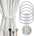 4Pcs Magnetic Curtain Tiebacks Modern Handmade Rope Curtain Tie Backs White