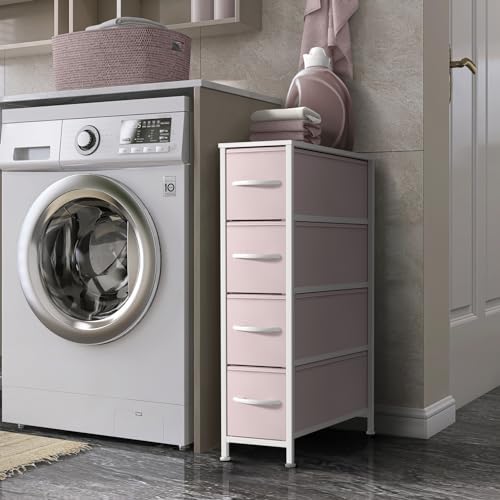 Sorbus 4-Drawer Narrow Dresser for Bedroom (Pink)