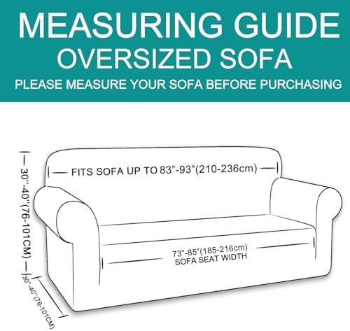 U-NICE HOME Oversized Stretch Couch Cover Slipcover, Chocolate