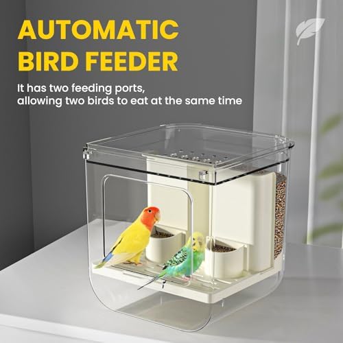No Mess Automatic Bird Feeder for Cage,Parakeet Seed Catcher,Food Container