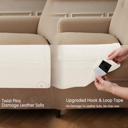 SUBRTEX Stretch Couch Arm Covers Set of 2, Non-Slip Sofa Armrest Slipcovers