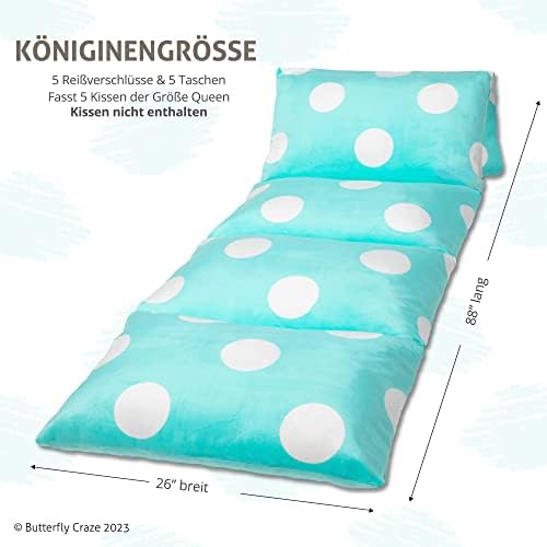 Butterfly Craze Floor Pillow Cover Plush Folding Lounger Bed Cushion Case